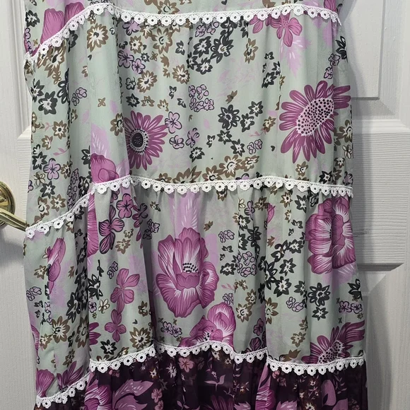 Pink Tiered A-line Maxi Skirt for Casual Days - Picture 5 of 5